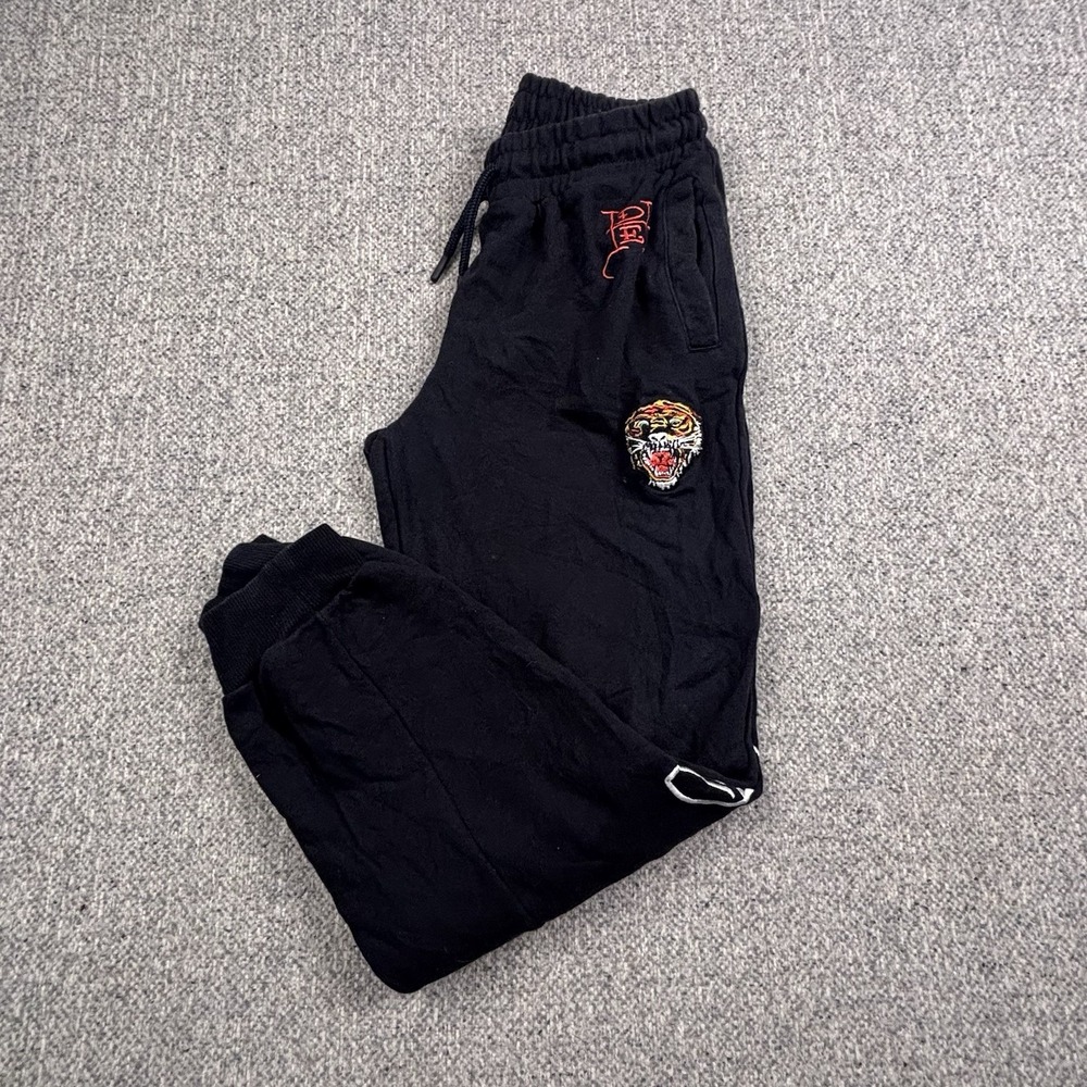 Ed Hardy Kids Black Jogger Sweatpants Tiger Embroidery Streetwear‎ - Picture 8 of 8